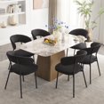 thumbnail image 1 of XINMICS Black Dining Chairs Waterproof Dining Room Chairs Set of 6, 1 of 8