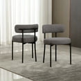 thumbnail image 1 of XINMICS Boucle Dining Chair Set of 2 Modern Kitchen Chairs, Dark Gray, 1 of 6