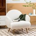 thumbnail image 1 of ALEAVIC White Accent Chair Reading Chair Modern Upholstered Sofa for Living Room Bedroom, 1 of 7