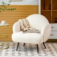 thumbnail image 1 of ALEAVIC White Accent Chair Upholstered Reading Chair for Living Room Bedroom, 1 of 6