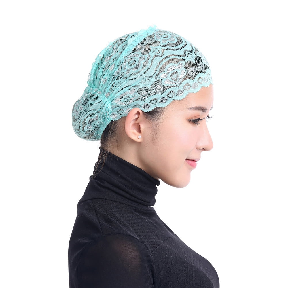 Lace Turban Hat - Stretch Slouchy Beanie For Chemo, Sleep, Or Bad Hair Days, Red