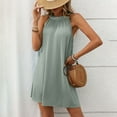 thumbnail image 1 of XINMidd Women's Spring/Summer Solid Color Round Neck Sleeveless Loose Dress Womens Swim Tops with Padding Cute Tight Skirts for Teen Girls Adult Swim Shirt Maternity Swimsuit Two Piece with Shorts, 1 of 8