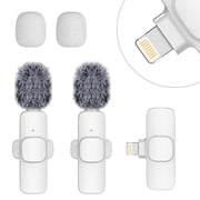 XINNIUT Wireless Lavalier Microphones with Noise Cancellation for iPhone - 2 Mini Mics for Youtube Podcast Interview Vlog Livestreaming