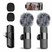 XINNIUT Wireless Lavalier Microphones with Noise Cancellation for iPhone Android - 2 Mini Mics for Youtube Podcast Interview Vlog Livestreaming