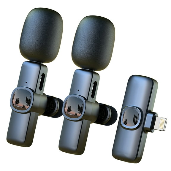 XINNIUT iPhone Android Wireless Lavalier Microphone - 2 Bluetooth Lapel Phone Mic for Video Recording Tiktok YouTube Podcast Interview