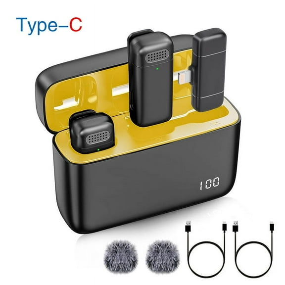 XINNIUT iPhone Android Wireless Lavalier Microphone - 2 Bluetooth Lapel Phone Mic for Video Recording Tiktok YouTube Podcast Interview