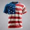 thumbnail image 1 of XINPING America 250 Decorations Men’s Distressed American Flag Patriotic T-Shirt, Crew Neck Short Sleeve Casual Tee, Independence Day 250th Anniversary Top with Star And Stripe Print, 1 of 2