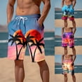 thumbnail image 1 of XINPING Beach Shorts for Men Fashion Tropical Print Quick-Dry Beach Swimming Shorts with Pockets Upf 50+ Sun Protection Mens Summer Clothes, 1 of 6