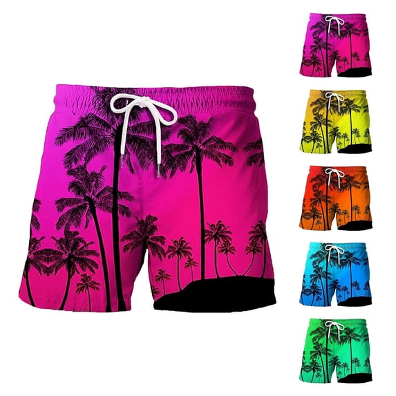 XINPING Big and Tall Men's Swim Trunks Extended Sizes Lightweight Tropical Print Quick Dry Spring Break Swim Trunks with Pockets Upf 50+ Sun Protection Mens Summer Clothes