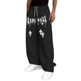 thumbnail image 1 of XINPING Black Pants Men Casual Regular Fit Classic Casual Pants Stretch Beach Pant Lightweight Jogging, Workout Trousers, 1 of 5