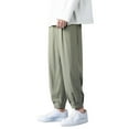 thumbnail image 1 of XINPING Black Pants Men Plus Size Loose Lounge Pants Stretch Waist Dress Pants Beach Summer Lightweight Trousers, 1 of 6