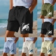 thumbnail image 1 of XINPING Board Shorts Men's Long Lightweight Tropical Print Quick-Dry Pool Swimming Trunks with Pockets Upf 50+ Sun Protection Summer Swimwear, 1 of 5