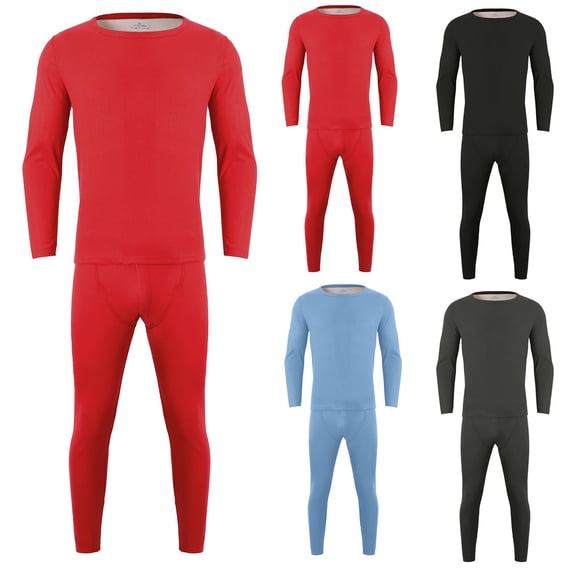 XINPING Lined Thermal Underwear Men's Set, Moisture Wicking 4 Way Stretch Long Johns, Quick Dry Top Bottom Base Layer for Cycling Running Outdoor Sports
