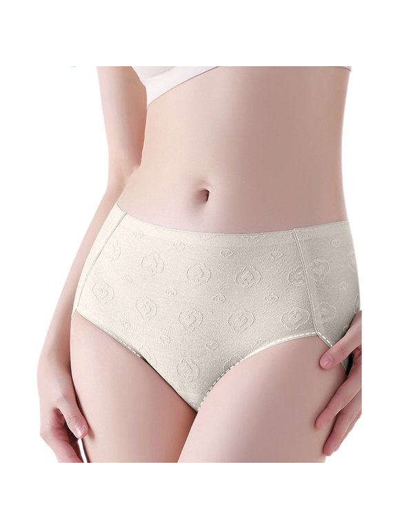 High Waisted Slightly Tummy Control Underwear for Women Plus Size Full Coverage Brief Soft Seamless Panties Lifting Comfortable Stretchy Briefs