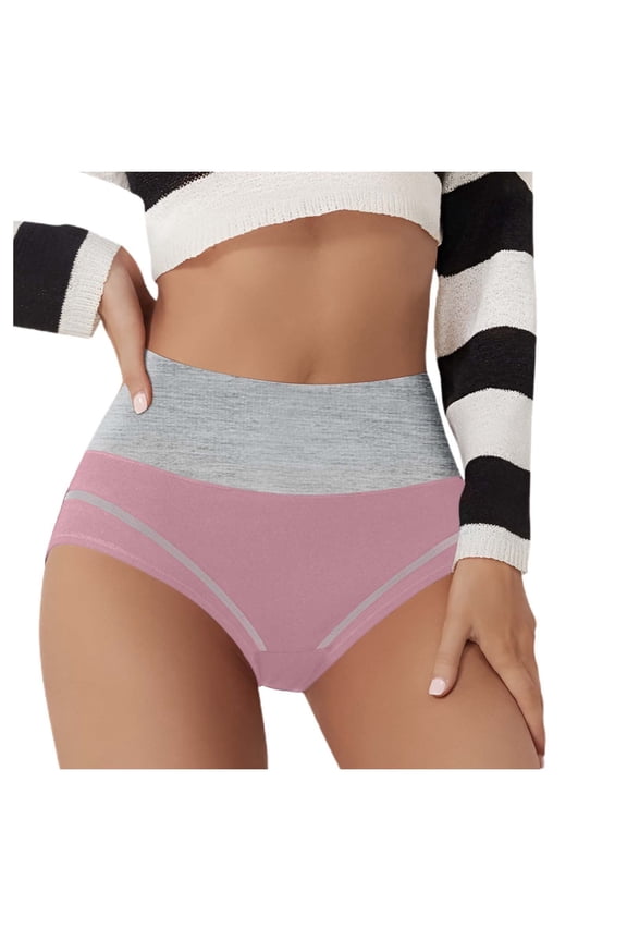 High Waisted Slightly Tummy Control Underwear for Women Plus Size Full Coverage Brief Soft Seamless Panties Lifting Comfortable Stretchy Briefs
