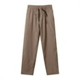 thumbnail image 1 of XINPING Khaki Pants for Men 30x32 Loose Fit Classic Casual Pants Elastic Waistband Drawstring Pants Y2k Wide Leg Pants with Pockets, 1 of 6