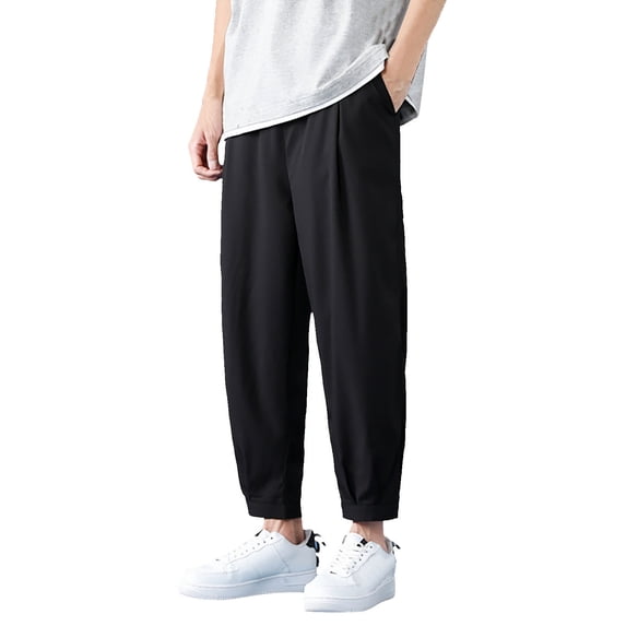 XINPING Khaki Pants for Men 36x31 Slim Fit Lounge Pants Men Elastic Waistband Sweatpants with Pockets Cargo Joggers