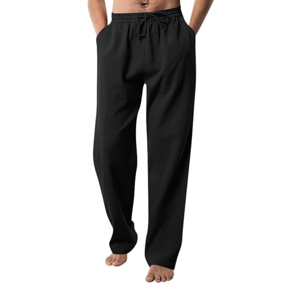 XINPING Men Pants Regular Fit Solid Color Casual Pants Quick Dry Travel Performance Jogging Trousers Pant