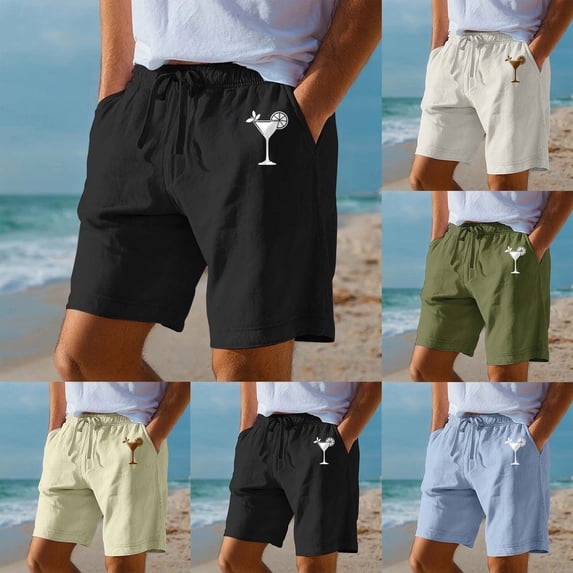 XINPING Men Plus Size Shorts Casual Solid Color Quick Dry Beach Swimming Shorts with Pockets Anti-Chafe Swimwear Bathing Suits