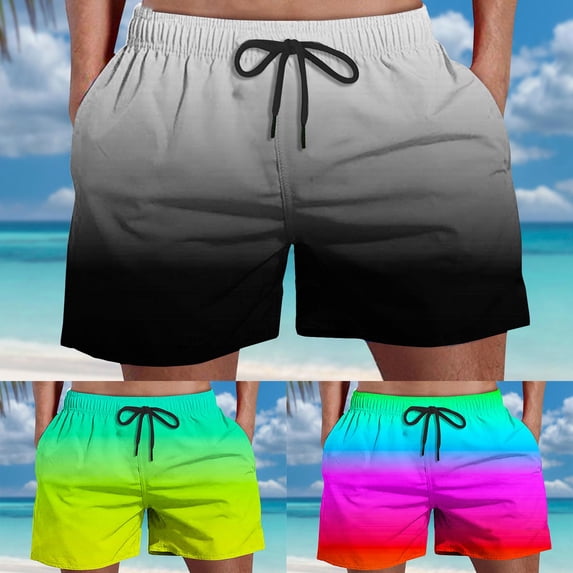 XINPING Men Plus Size Swim Trunks Loose Fit Floral Swim Trunks Quick-Dry Surf Board Shorts with Pockets Anti-Chafe Mens Summer Clothes