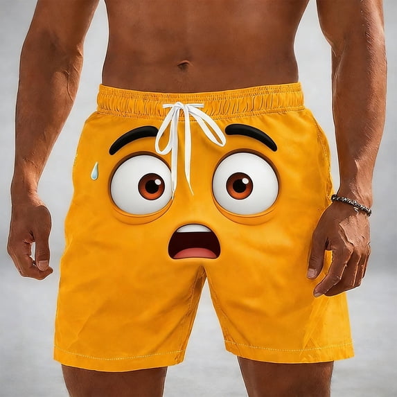 XINPING Men Shorts Loose Fit Palm Tree Print Quick Dry Patriotic Swimming Trunks with Pockets Stretch Fabric Beach Shorts Bathing Suits