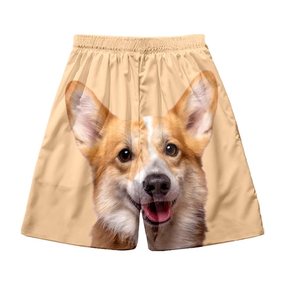 XINPING Men Swim Shorts Long Loose Fit Hawaiian Print Quick-Dry Pool Swimming Trunks with Pockets Stretch Fabric Beach Shorts Bathing Suits