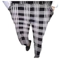 thumbnail image 1 of XINPING Men's Stretch Pants Plaid Print Business Casual Slim Fit Loose Pants, 1 of 8