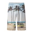 thumbnail image 1 of XINPING Men's Swim Trunks 9 Inch Retro Athletic Tropical Print Quick Dry Pool Swimming Trunks with Pockets Stretch Fabric Fishing Shorts for Men, 1 of 6