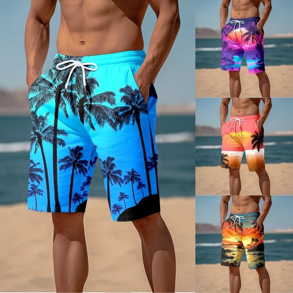 XINPING Men's Swim Trunks Lightweight Funny/novelty Print Quick-Dry Patriotic Swimming Trunks with Pockets Upf 50+ Sun Protection Swimwear Bathing Suits