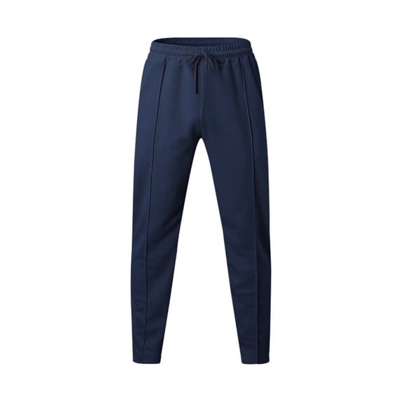 XINPING Mens Casual Pants Stretch Fit Dress Pants Tapered Cropped Elastic Waist Trousers for Gym Running with Pockets