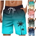 thumbnail image 1 of XINPING Plus Size Shorts Men Retro Athletic Palm Tree Print Quick Dry Spring Break Swim Trunks with Pockets Anti-Chafe Beach Wear, 1 of 5
