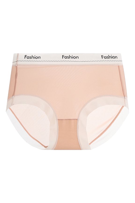 Seamless Soft Underwear for Ladies Womens High Waist Fitness Panties Comfortable Breathable Tummy Control Lifting Brief with Letter Print
