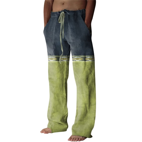 XINPING Summer Pants for Men 33x29 Athletic Fit Lounge Pants Breathable Pleated Slacks Summer Beach Trousers
