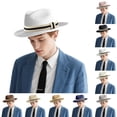 thumbnail image 1 of XINPING Sun Hat Straw Hats for Men Women UV Protection Beach Hat Men Classic Wide Brim Hats for Summer and Spring Travel, Beach, Hiking & Pool, 1 of 5
