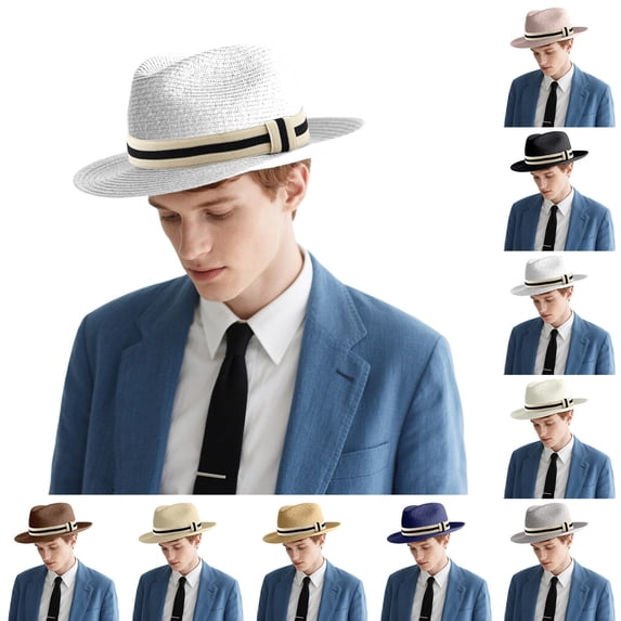 XINPING Sun Hat Straw Hats for Men Women UV Protection Beach Hat Men Classic Wide Brim Hats for Summer and Spring Travel, Beach, Hiking & Pool