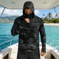 thumbnail image 1 of XINPING Sun Shirts for Men UPF 50+ Sun Protective Cropped Hooded Pullover, Summer Lightweight Breathable Loose Fit Design, UV Protection Coat, 1 of 4