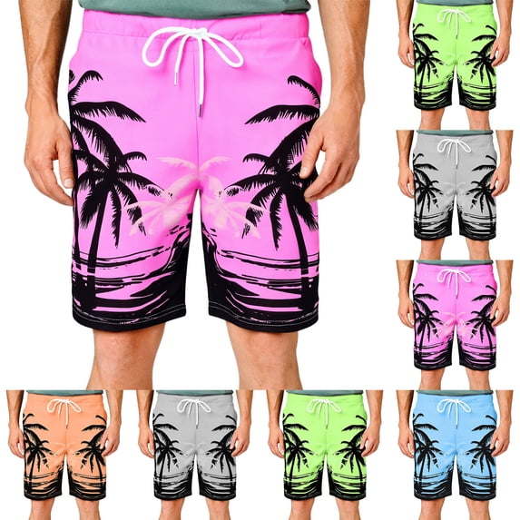 XINPING Swim Shorts Men 3xl Fashion Tropical Print Quick-Dry Spring Break Swim Trunks with Pockets Upf 50+ Sun Protection Mens Summer Clothes