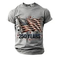 thumbnail image 1 of XINPING USA 250th Anniversary Merchandise Men’s 250 Years Patriotic T-Shirt, Crew Neck Short Sleeve Casual Tee, Independence Day Print 4Th of July American Flag Patriotic Shirts, 1 of 4