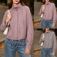 thumbnail image 1 of XINPING Women's Cropped Plaid Jacket Lightweight Casual Coat Bomber Gingham Windbreaker Jacket, Vintage Stand Collar, Long Sleeve, Loose Fit, Fall Winter Dailywear with Pockets, 1 of 6
