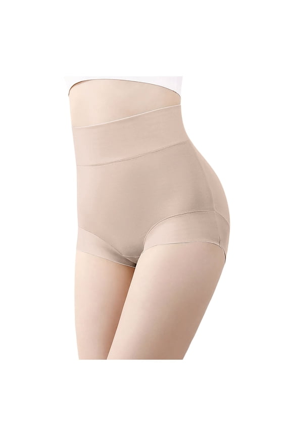 Women's High Waisted Briefs Plus Size Tummy Control Seamless Underwear Lifting Comfy Breathable Stretchy Panties