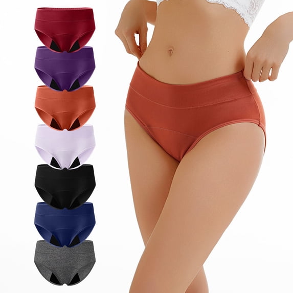 XINPING Women's Leak Proof Period Briefs High Waisted Underwear Stretchy Lightweight Washable Reusable Full Coverage Panties for Ladies