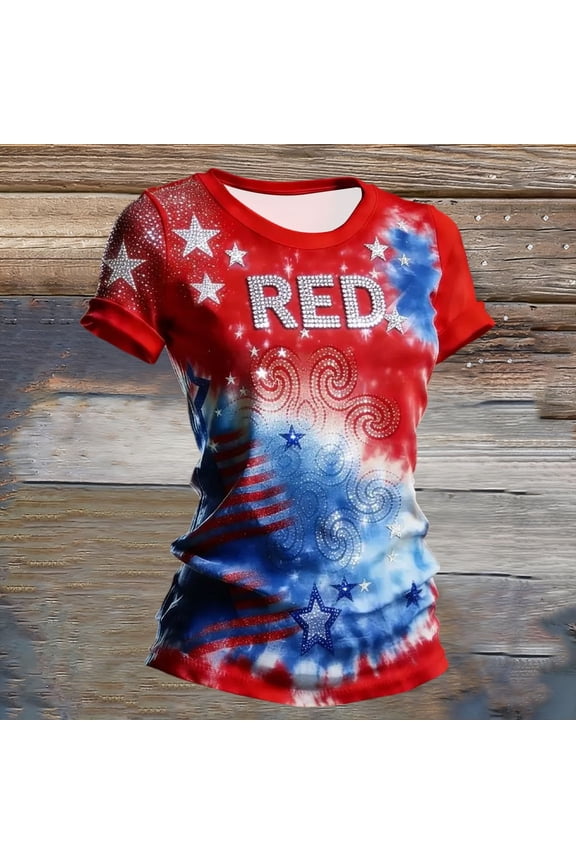 Women's On Friday We Wear Red R.E.D Friday Remember Short Sleeve Everyone Deployed Unisex-Adults US Flag T-Shirt Black Classic Fit