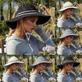 thumbnail image 1 of XINPING Women's Ponytail Sun Hat, Wide Brim UV Protection Adjustable Beach Hat with Chin Strap for Outdoor Activities, Hiking and Vacation, 1 of 6