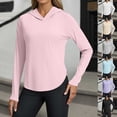 thumbnail image 1 of XINPING Women's UPF 50+ Sun Protection Hoodie Ice Silk Jacket Lightweight Long Sleeve Shirt with Pocket Yoga Running Sun Sports T Shirt, 1 of 5