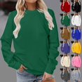 thumbnail image 1 of XINPING Womens Crewneck Long Raglan Sleeve Sweatshirt Relaxed Fit Pullover Tops Solid Baggy Comfortable Sweatshirts Pullover Autumn and Winter 2026, 1 of 5