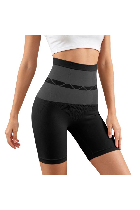 Womens Ladies High Waisted Shapewear Plus Size Lifting Underwear Tummy Control Color Block Breathable Washable Panties