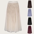 thumbnail image 1 of XINPING Womens Skirts Summer Work Ruffled Styles Hawaiian Soft & Breathable Women's Flowy Handkerchief Hemline Midi Skirt, 1 of 7