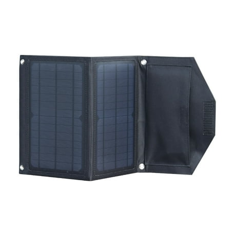 XINPUGUANG 14W 7V Foldable Solar Panel 2 x 7 Watt Solar Charger for Camping Car Truck Tent Charging Black