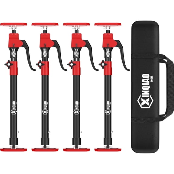XINQIAO Cabinet Jacks for Install Cabinets, Heavy Duty Stainless Steel with 154 lbs, Adjustable Support Pole from 23.6 in to 45.3 in, Red, 4 Pcs