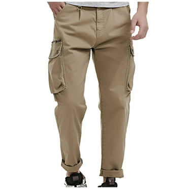 adviicd Baggy Pants Men Men's Slim-Fit Stretch Cargo Pant (Available in Big & Tall) (Khaki,34)